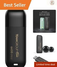 Sleek Matte Black 64GB USB 3.2 Thumb Drive - Fast Data Transfer & Dust Proof picture