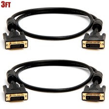 2 Pcs 3FT DVI-D Dual Link Male to Male Digital Video Cable PC Monitor HDTV Gold picture