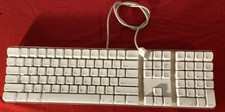Apple A1048 USB Wired Keyboard White Full Size Mac w/ 2 Port Hub picture