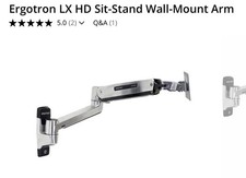 Ergotron 45-383-026 LX HD Sit-Stand Wall Mount LCD Monitor Arm 46” Open Box picture