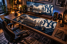 New York City Baseball Desk Mat, Skyline Bridge Extended Mouse Pad for Gaming picture