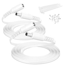 2 Pack 20FT/6M Flat DC Extension Cable, 12V, 5.5mm x 2.1mm Barrel Plug picture