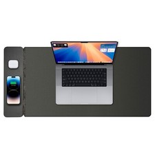 Laser Wireless Charging Desk Mat Black | 15W Fast Charger | Dual-Sided Design picture