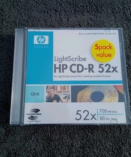HP LightScribe CD-R 52X Discs 5 Pack New + Sealed Fst Ship picture