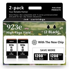 923XL 923e Black Ink 2-Pack for HP OfficeJet Pro 8130e 8135e 8125e 8120 picture