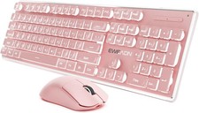 EWEADN X SEUNKWANG V3 WIRELESS KEYBOARD & MOUSE SET PINK BLUETOOTH METAL PANEL picture