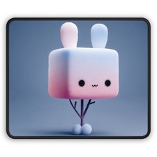 Kawaii Bunny Cube Gaming Mouse Pad | Cute Pastel Marshmallow Character picture