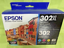 NEW SEALED Epson 302XL Black 302 CMYPK Ink Cartridge T302XL-BCS EXP 12/2028 OEM picture