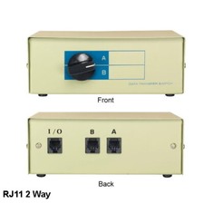 KNTK RJ11 2 Way Data Transfer Switch Box Rotary Type 11 Pin Telephone Phone Jack picture