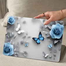 2Pieces of Blue Rose Butterfly PVC Laptop Stickers for Laptops Can Be Customized picture