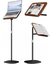 boostool Laptop Stand Floor Wood Music Stand Adjustable Height Hands Free Brown picture