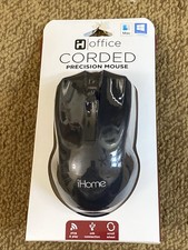 iHome Office Corded Precision Mouse Plug & Play USB Connection Black  picture