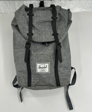 Herschel Retreat Backpack Grey Raven Crosshatch Padded Soft Laptop Pocket picture