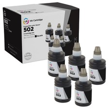 LD Compatible Ink Bottle Replacement for Epson 502 T502120-S (5 Pack - Black) picture