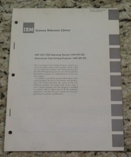 Vintage IBM 1410/7010 Operating System 1410-PR-155/Tape Sorting 1410-SM-971/1967 picture