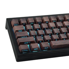 136 PCS Retro Brown Wooden Walnut PBT Side Print Keycaps Cherry Shine Through picture