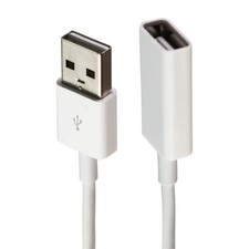 1m (3.3ft) USB Female to USB Male Extension Cable for Apple Keyboard - White picture