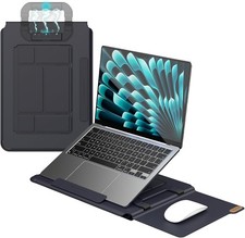 Laptop Sleeve 14.2 inch, PU Leather Sleeve with Stand for HP Dell ASUS MacBook 1 picture