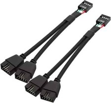 Owltree 2 Pack Motherboard 9 Pin USB 2.0 to Dual 9 Pin Extension Splitter picture