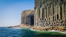 Landscape sea scotland nature coast pillar column rocks Custom Gaming Mat Desk picture