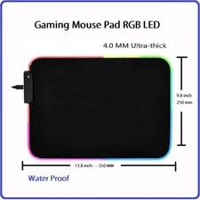 Small Hard Surface LED Gaming Mouse Pad - RGB Light Up Modes picture
