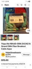 Tripp Lite N846D-05M-24CAQ OM4 16-Strand MPO/LC Fiber Breakout Cable 5m Aqua picture