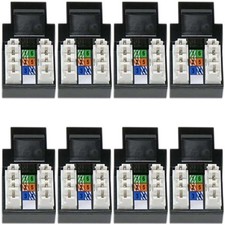 8x CAT3 RJ11 RJ12 Telephone Phone Line Keystone Jack 110 Punch Down 6P6C Black picture