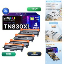 E-Z Ink TN830XL Compatible Toner 4-Pack for Brother DCP-L2640DW HL-L2460DW picture