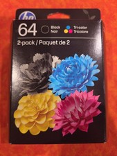 New Genuine HP 64 X4D92AN - Ink Cartridge Black & Tri-Color - 2 Pack - Mar 2028 picture