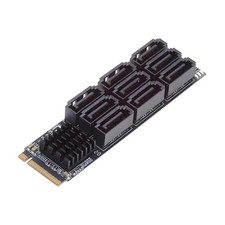 NFHK NGFF NVME M-Key PCI Express M.2 to 9 Ports SATA 3.0 6Gbps Adapter Conver... picture
