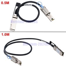 QSFP (SFF-8436) to MiniSAS HD SFF-8088 DDR Hybrid SAS Cable 100-Ohm 0.5~1 M picture