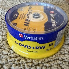 30 Verbatim Blank 4X DVD+RW Logo Branded 4.7GB Rewritable DVD Disc 94834 picture