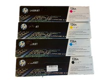 HP 126A Toner Set CE310A CE311A CE312A CE313A Black Cyan Yellow Magenta picture