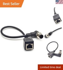 M12 4 Pin Male to RJ45 Connector Cable, M12 4 Pin A Code Right Angle Adapter ... picture