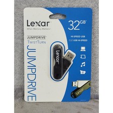 Lexar JumpDrive TwistTurn 32GB USB Flash Drive Black LJDTT32GASBNA Hi-Speed picture