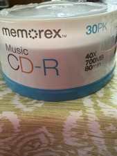 30PK MEMOREX CD-R Logo 40x 700MB 80min Blanks Spindle High Speed CD's picture