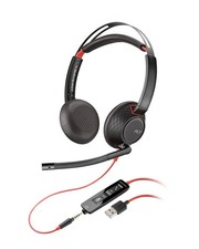 Poly Blackwire 5220 USB-A Wired Dual Ear Headset w/ Boom Mic for PC & Mobile picture