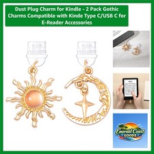 Elegant 2-Pack Dust Plug Charms for Kindle - Sun & Star Design for USB-C Devices picture