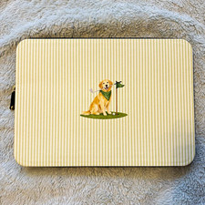 Casely Zippered Laptop Sleeve Case - Black with Striped Pattern Front picture