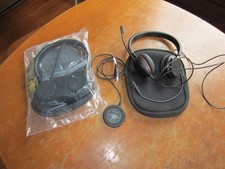 2 Lot NEW Jabra HSC060 / ENC060 Wired Headset USB-A Dual Black w/ Black Case picture