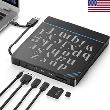 External CD Drive USB 3.0 CD/DVD +/-RW Drive Rewriter Burner for Laptop Desktop picture