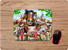 FUNNY FARM ANIMALS SELFIE CUSTOM NONSLIP PC DESK MAT MOUSE PAD HOME SCHOOL picture
