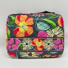 Vera Bradley Tablet Sleeve Gray Pink Floral Quilted Travel Zip Cushioned 10x7.75 picture