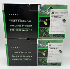(2) PERFECT OUTPUT INK TONER CF280X(J) BLACK EXTENDED LIFE FACTORY SEALED BAGS picture