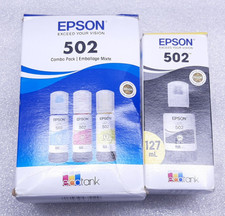 Epson 502 EcoTank Ink Bottles ET-2700/3700/4750 Black Cyan Magenta Yellow #99 picture