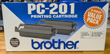OEM Brother PC-201 Genuine Original Black Thermal Transfer Cartridge FAX 2 Pack picture