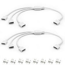 2PCS White 5V 3-Pin ARGB Splitter Cables - Perfect for RGB Fans & Strips picture