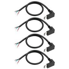 4Pcs 0.20m/0.66Ft 90 Degree USB C Pigtail Cable, 5V 2.4A Type C to 4 Pin, Black picture