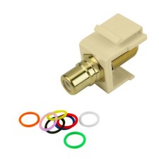 Construct Pro™ F-Connector to RCA Keystone Jack Insert (8 Color Bands, Ivory) picture