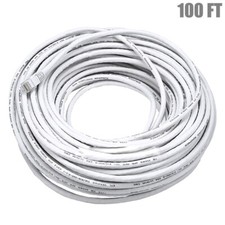 100FT Cat5E RJ45 Network LAN Ethernet UTP Patch Cable Stranded Copper Wire White picture